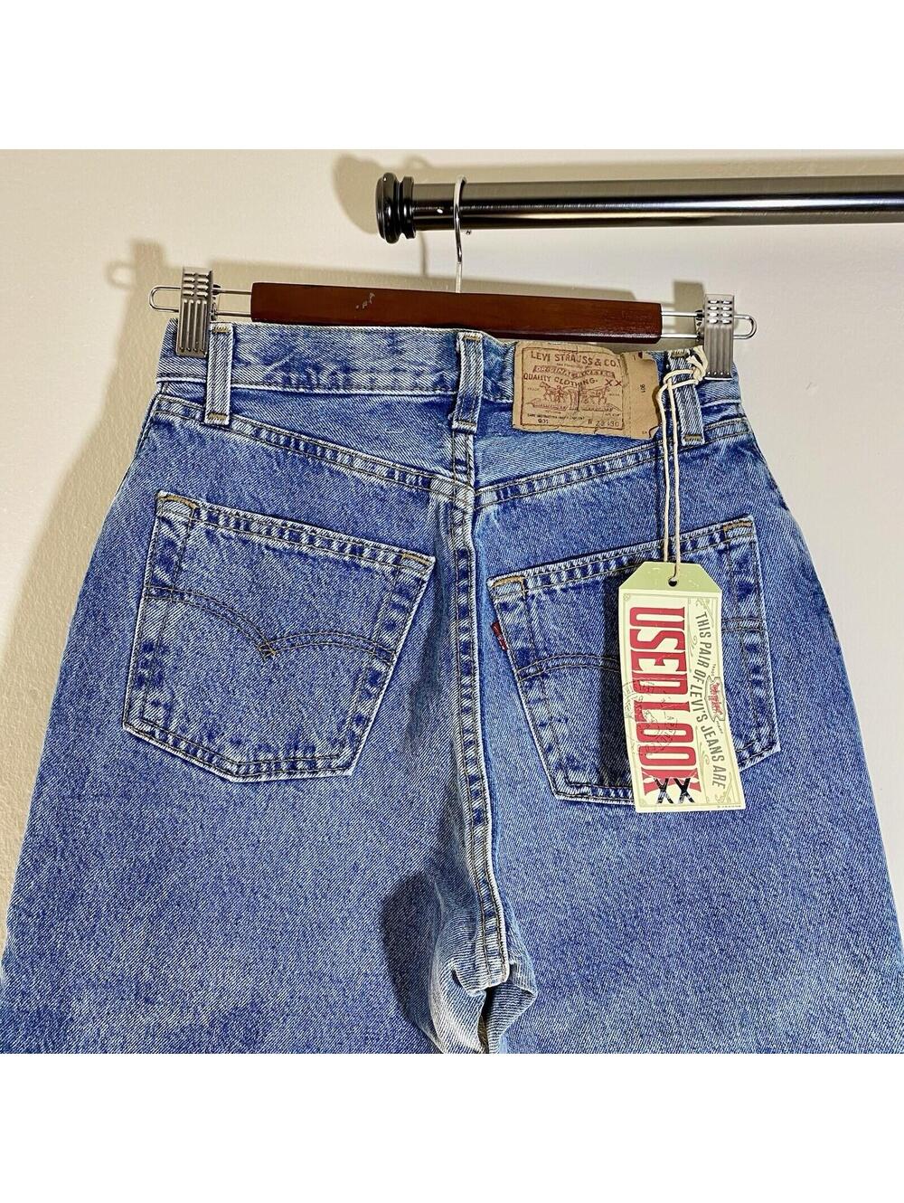 NWT LEVI'S 901 Used Look Blue Jeans Women 28x30 Made in USA